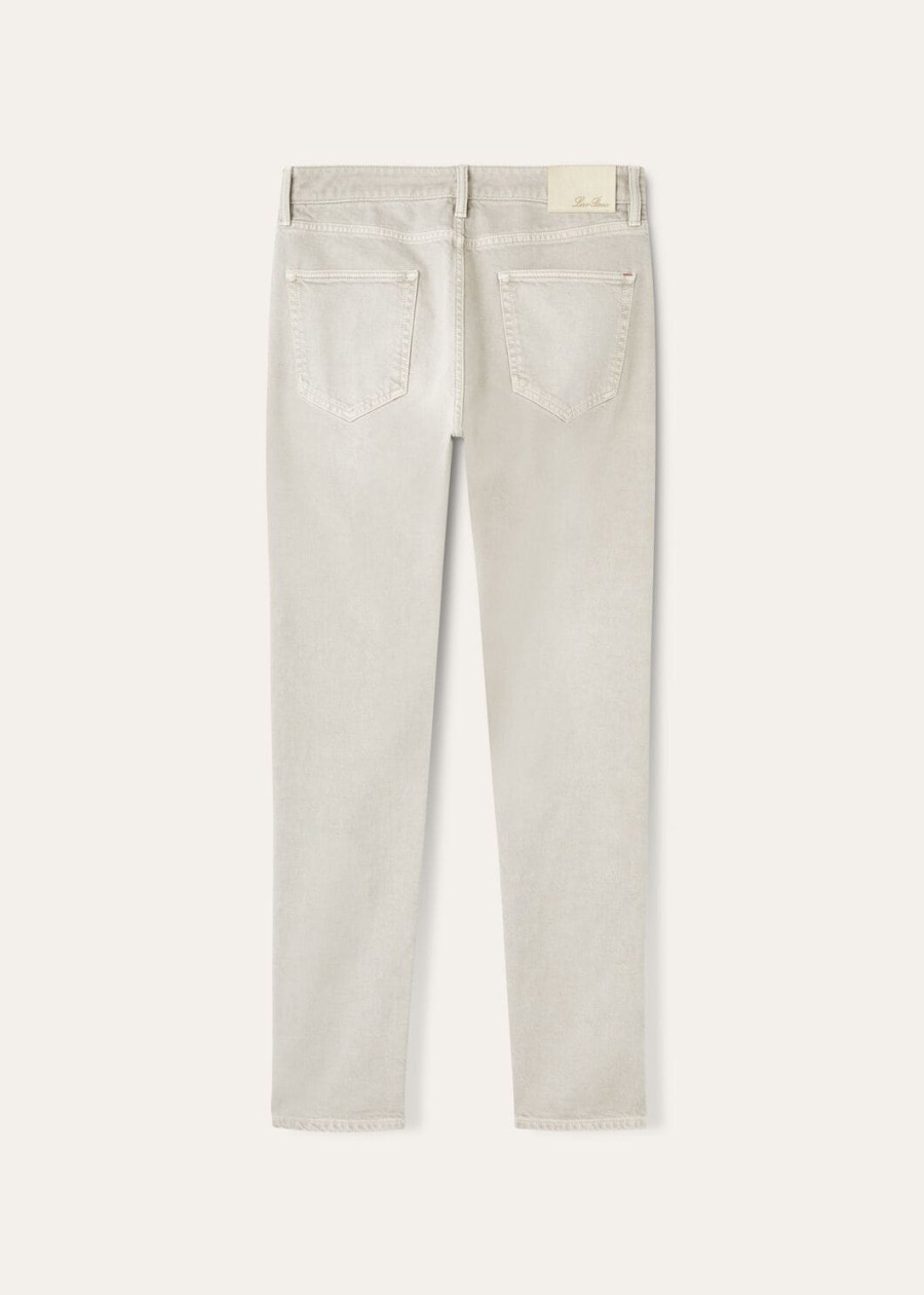 grijze katoenen broek met vijf zakken