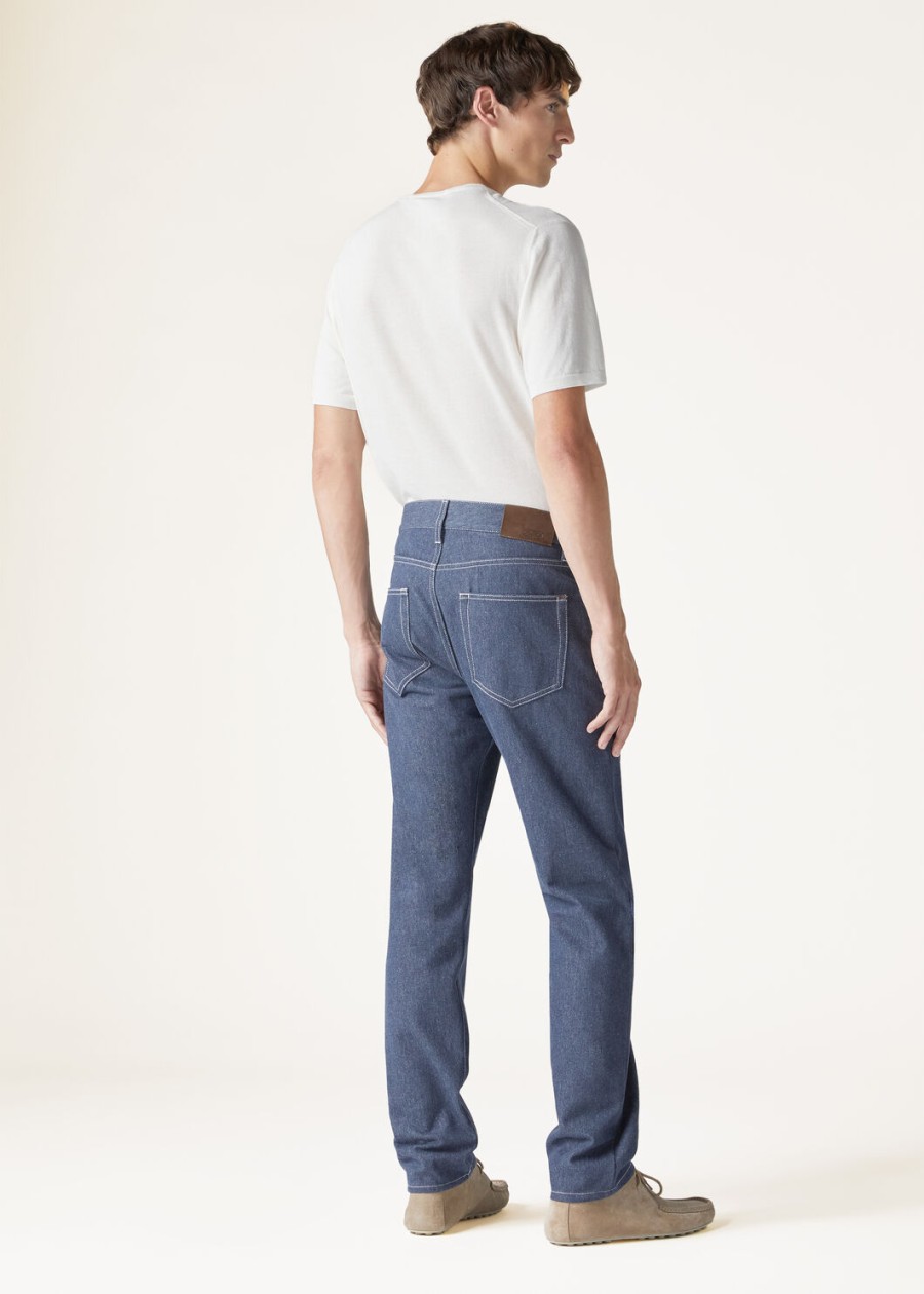 quarona denim flower surge blauwe broek