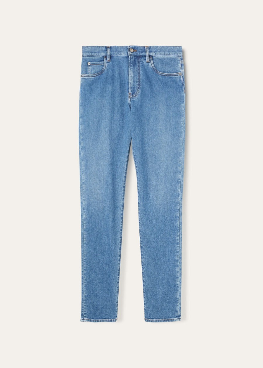 doccio katoenen broek in de kleur light creek