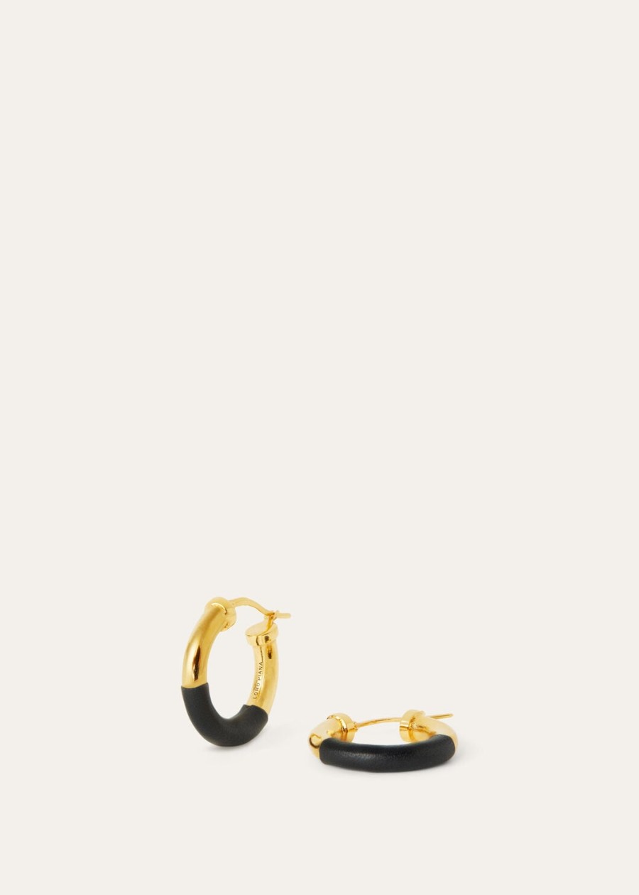 duo hoop oorbellen van zwart messing met gouden zon-sieraden