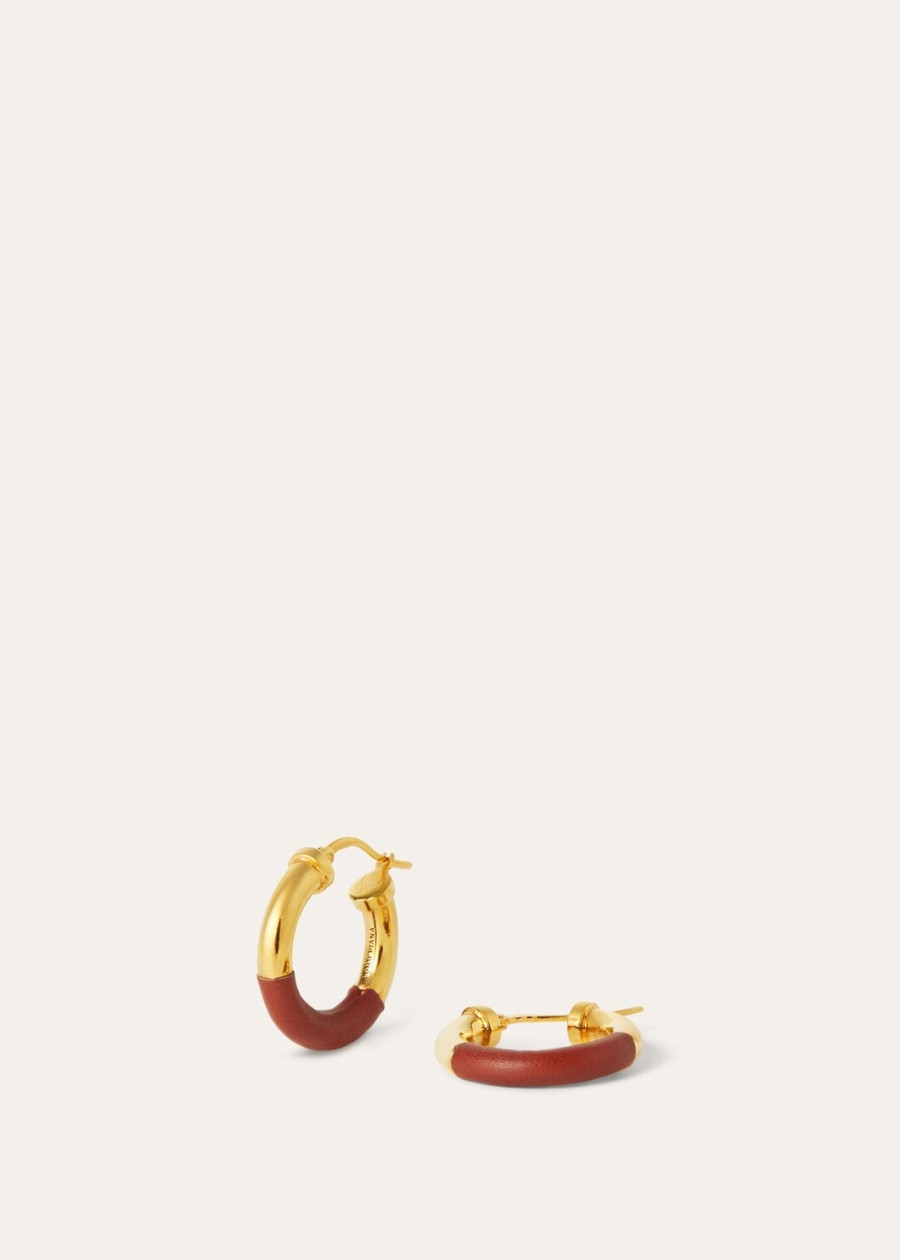 duo hoop oorbellen van messing diep kummelsun sieraden goudkleurig.