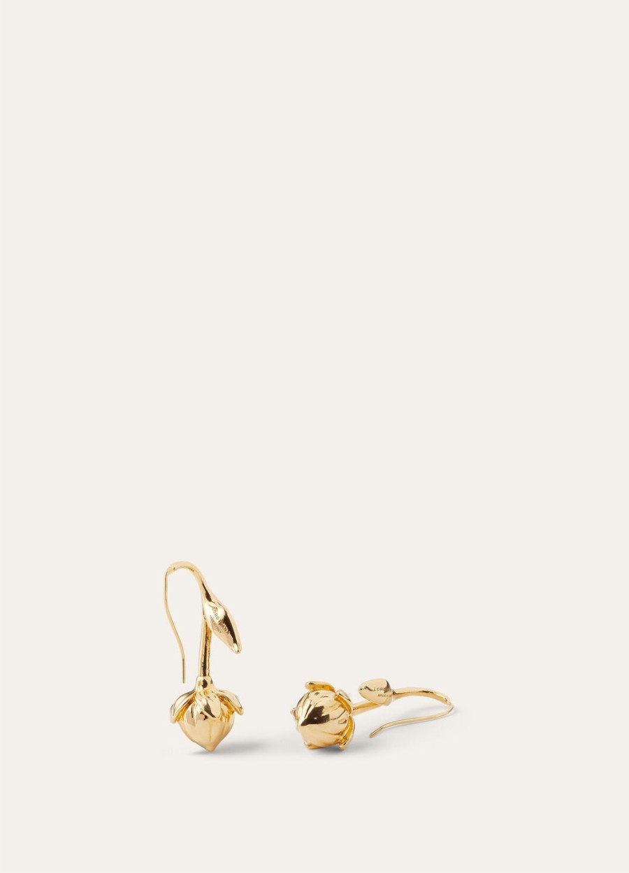 messing bloemknop oorbellen gouden zon sieraden