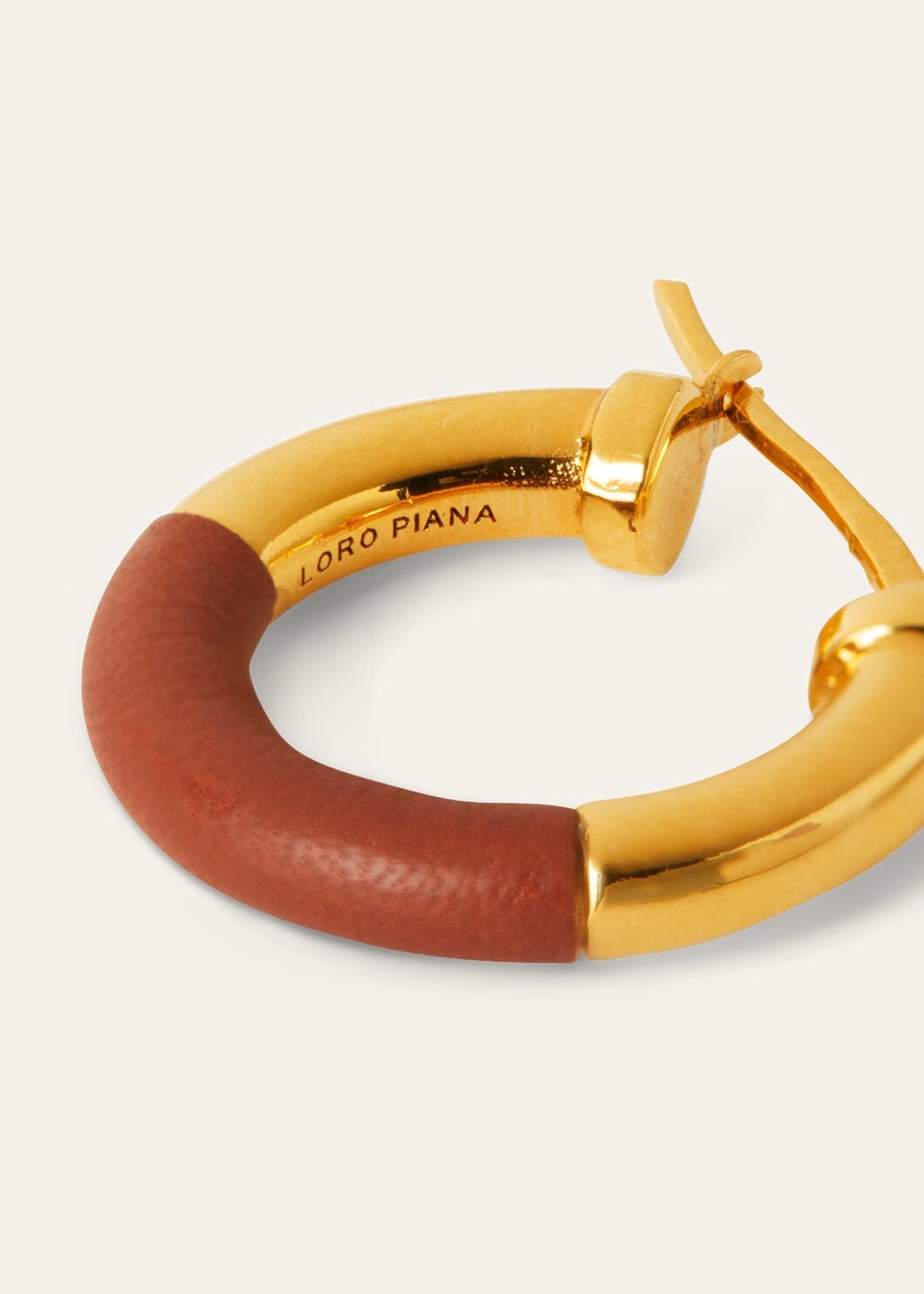 Duo Hoop oorbellen van messing, diep Kummel/Sun sieraden, goudkleurig.