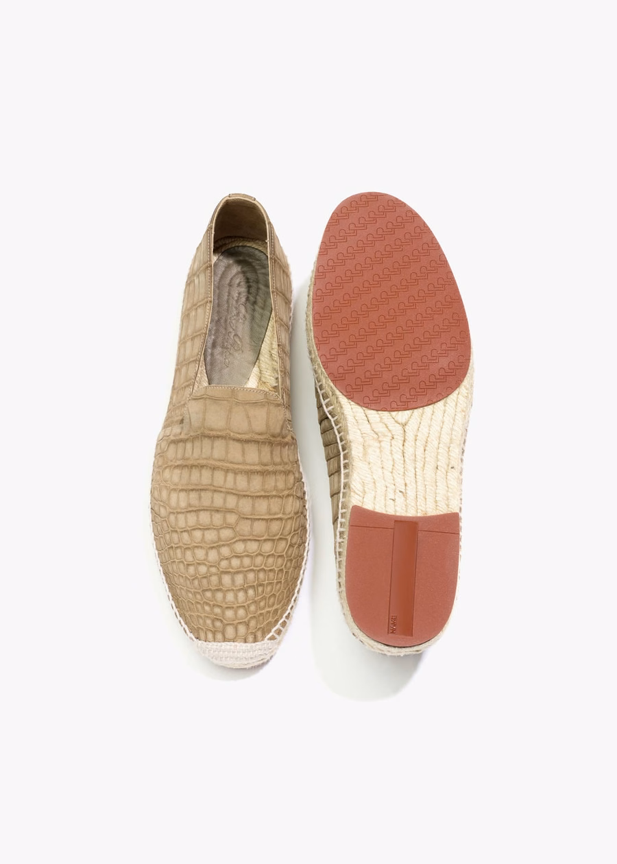 Seaside Walk Espadrilles Houtgrijs Alligatorleer