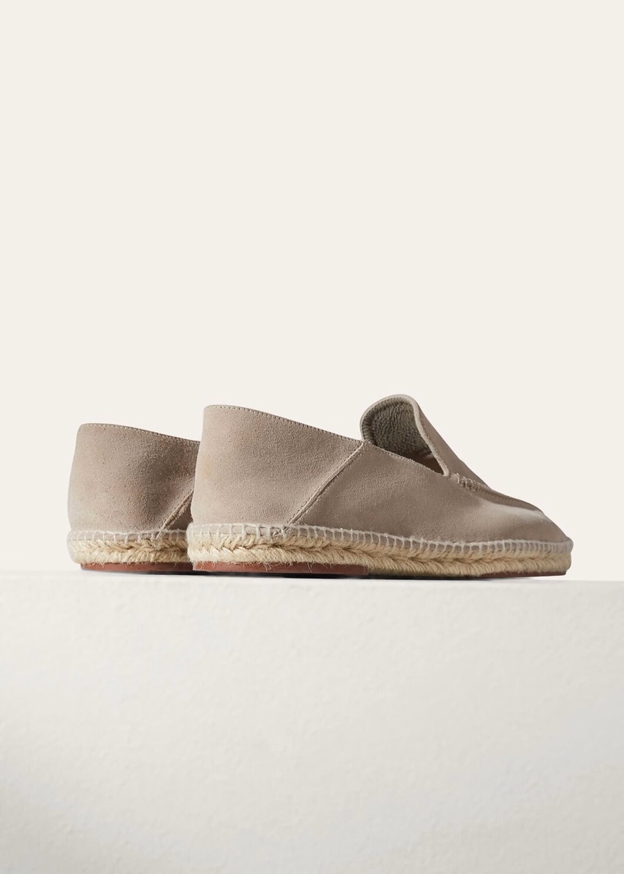 Seaside Walk Classic Suede Espadrilles Beige