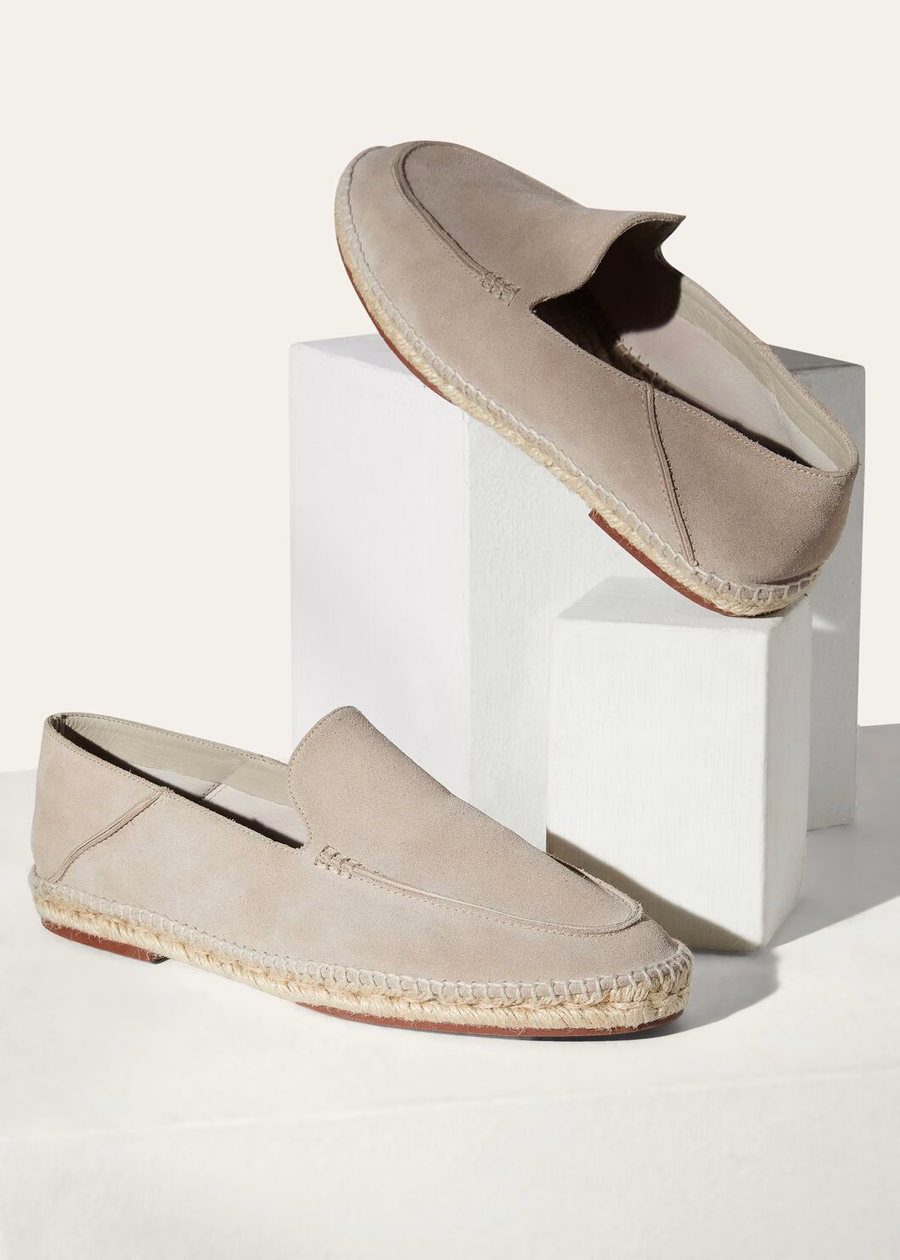 Seaside Walk Classic Suede Espadrilles Beige
