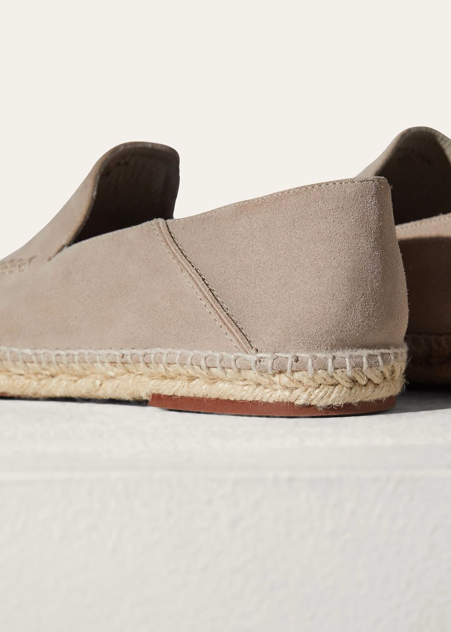 Seaside Walk Classic Suede Espadrilles Beige