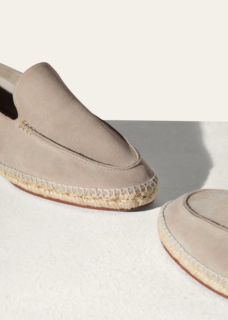 Seaside Walk Classic Suede Espadrilles Beige