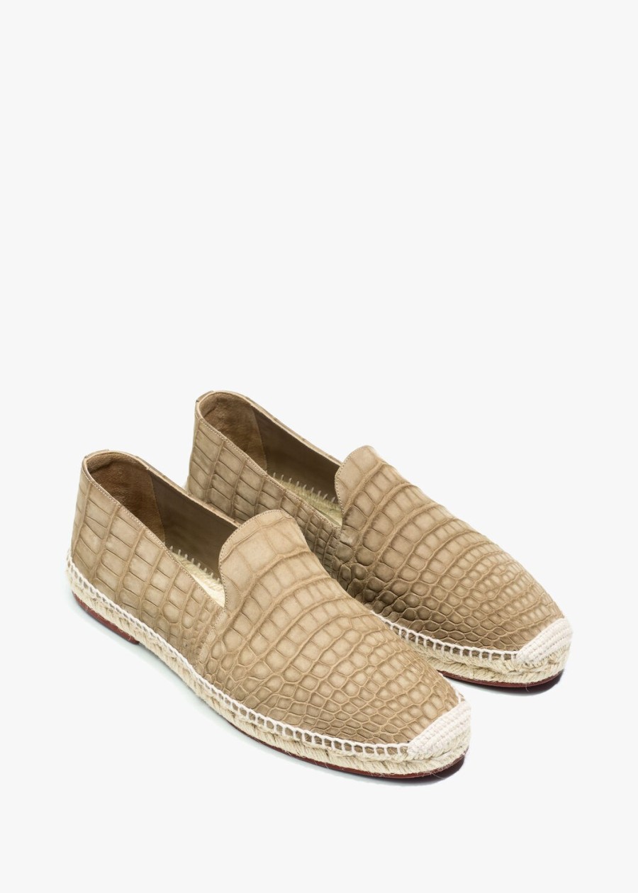 seaside walk espadrilles houtgrijs alligatorleer