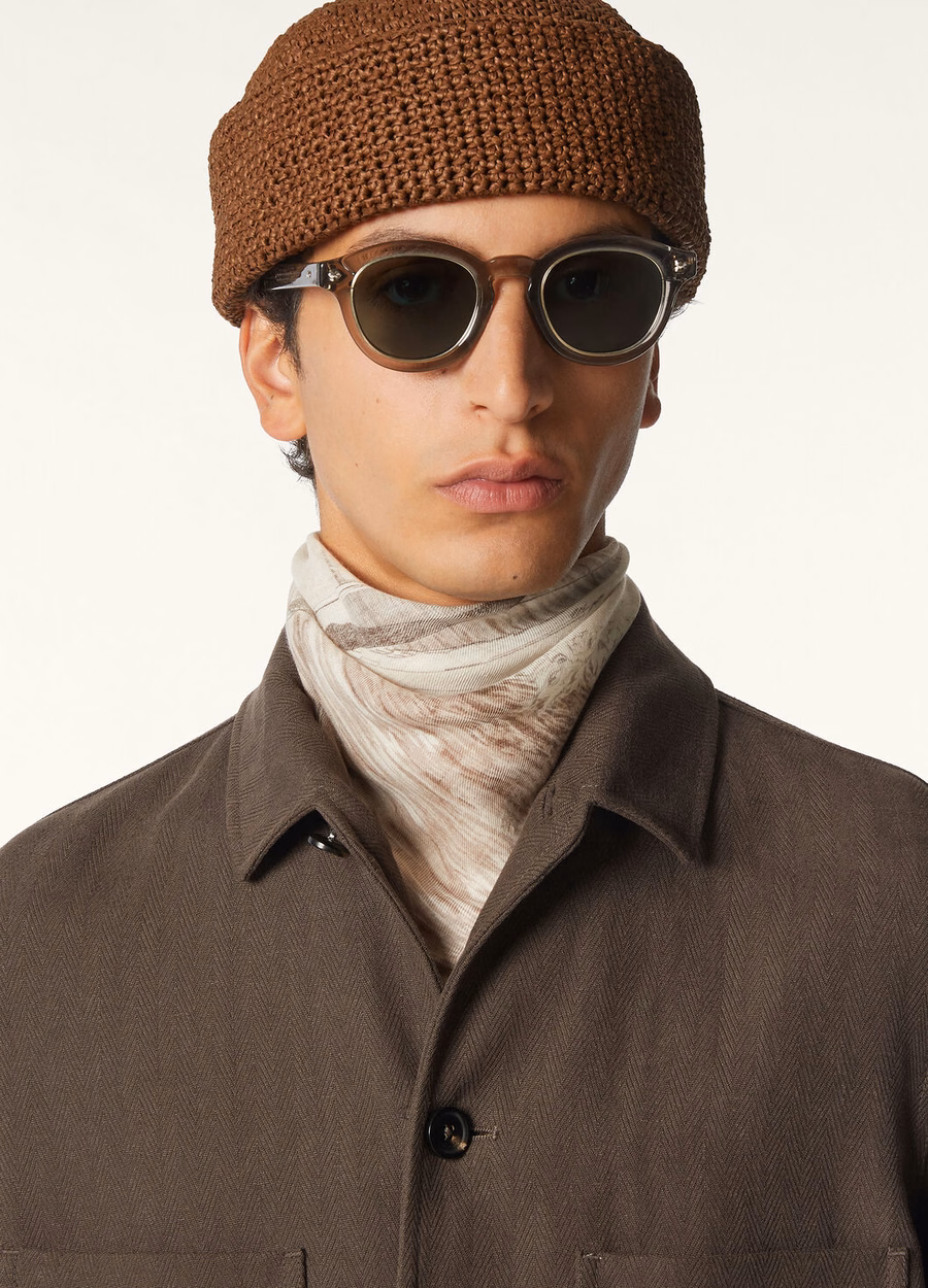Loro Piana Storm System Foulard Wool - Storm System® Shade Sepia/Pinecone Brown/Ivory