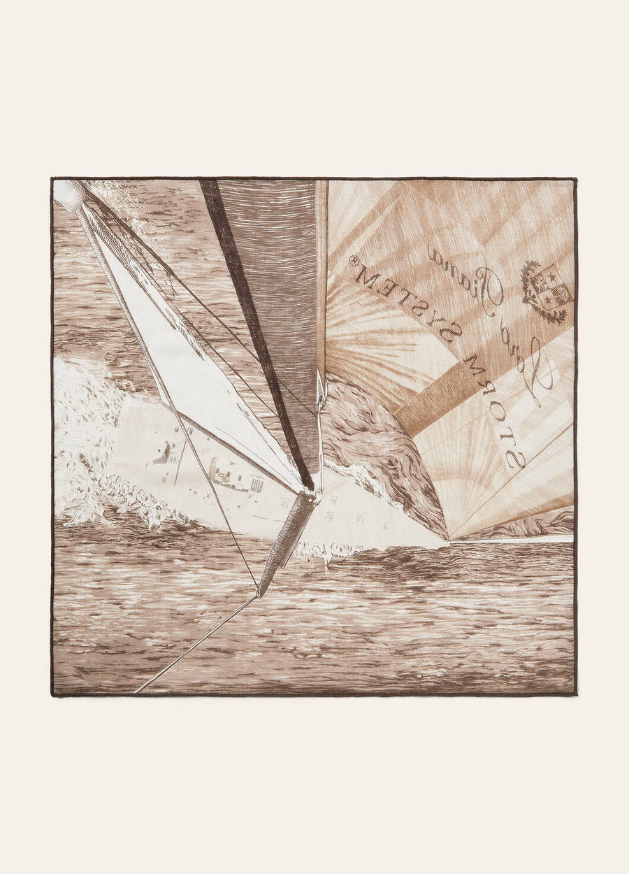Loro Piana Storm System Foulard Wool - Storm System® Shade Sepia/Pinecone Brown/Ivory