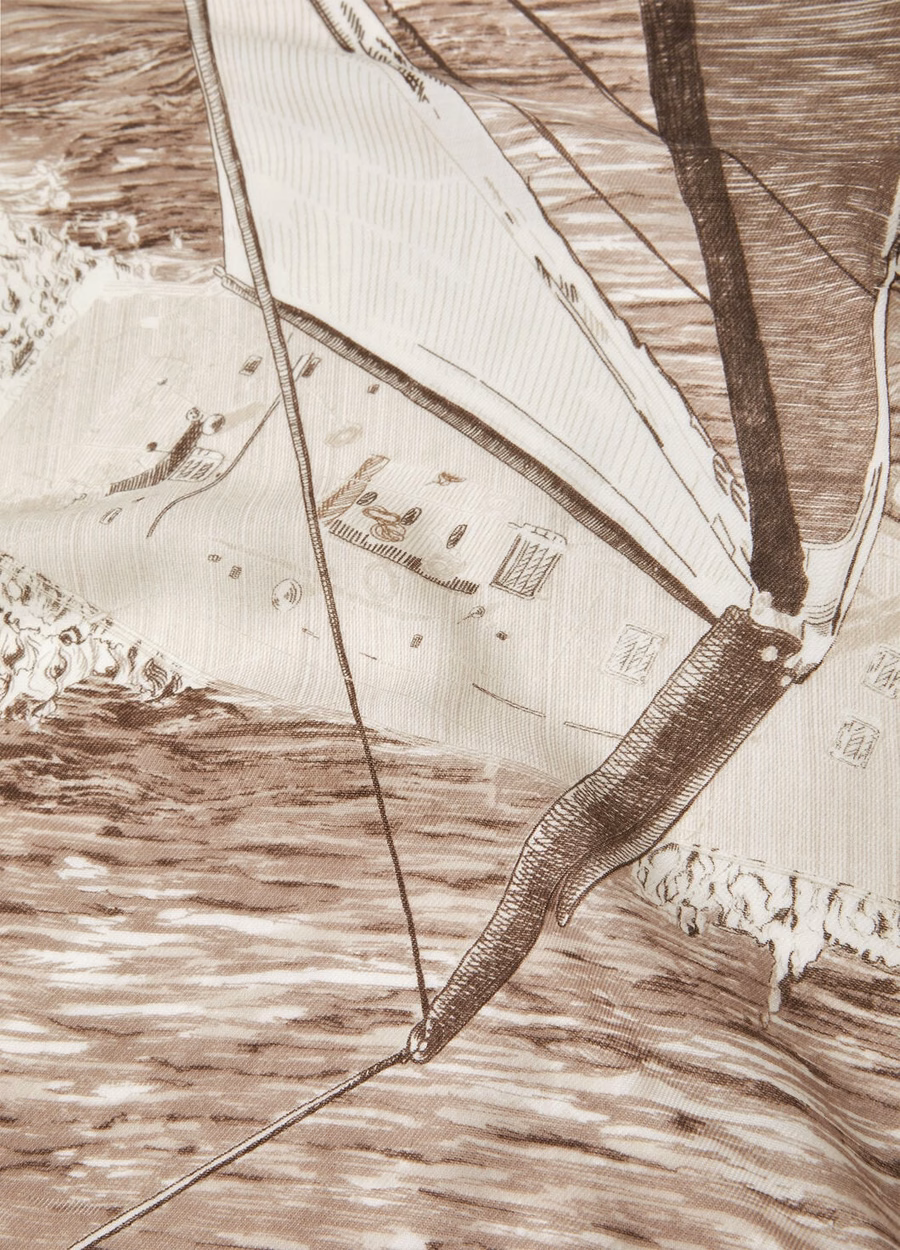 Loro Piana Storm System Foulard Wool - Storm System® Shade Sepia/Pinecone Brown/Ivory