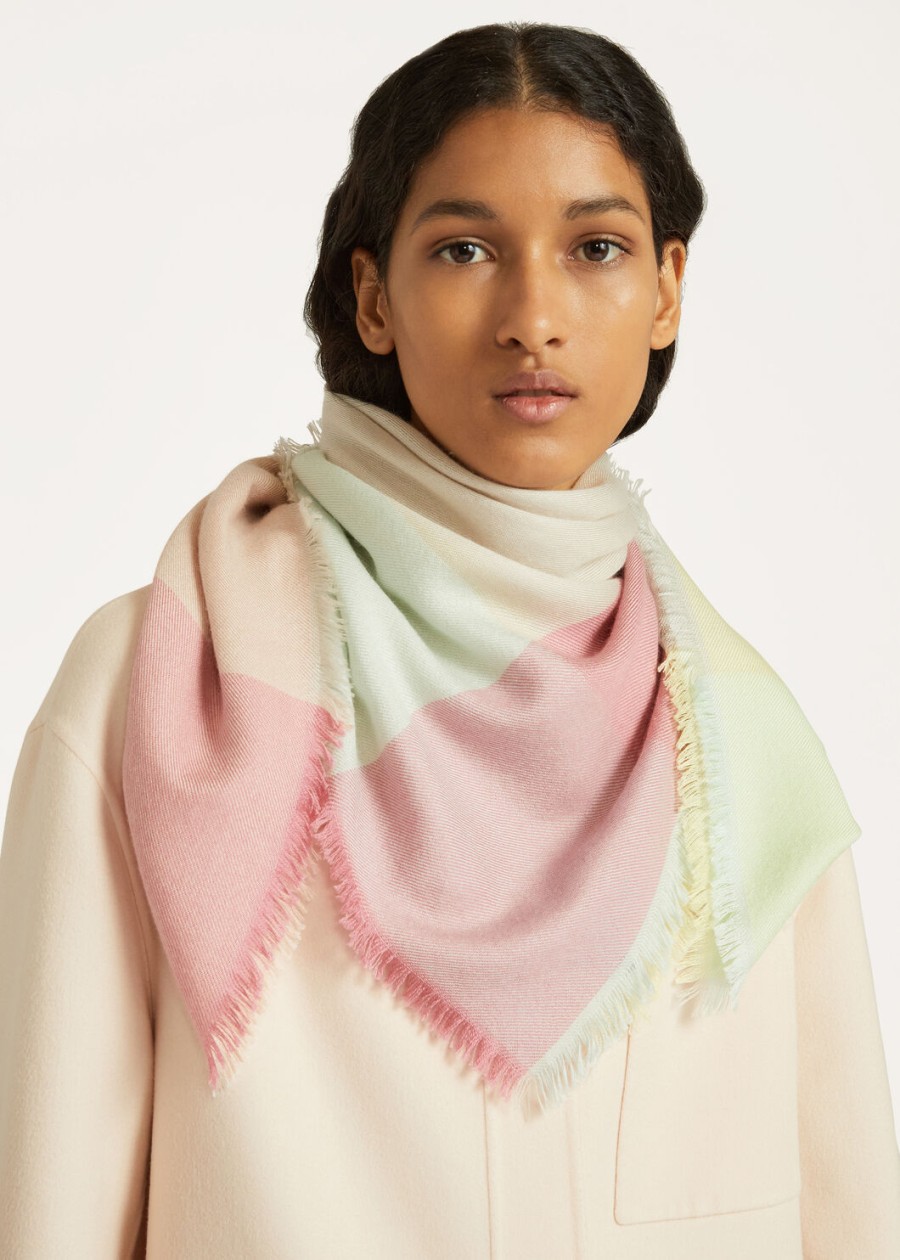 quadrilatero del silenzio zijde kasjmier foulard licht travertijnlentinten
