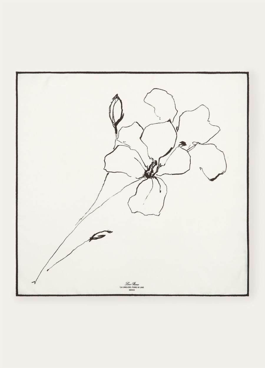 la linea del fiore di lino foulard zijde witzwart