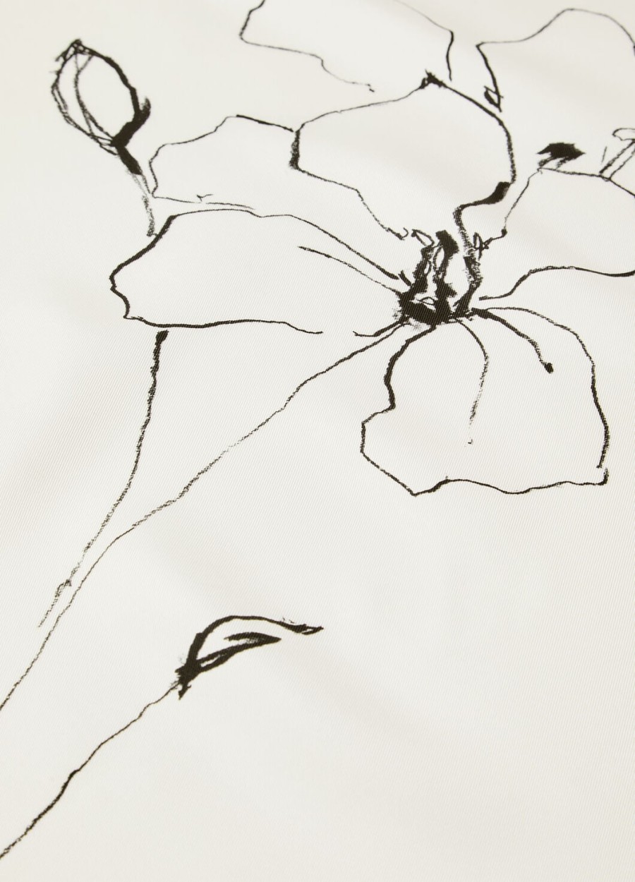 la linea del fiore di lino foulard zijde witzwart