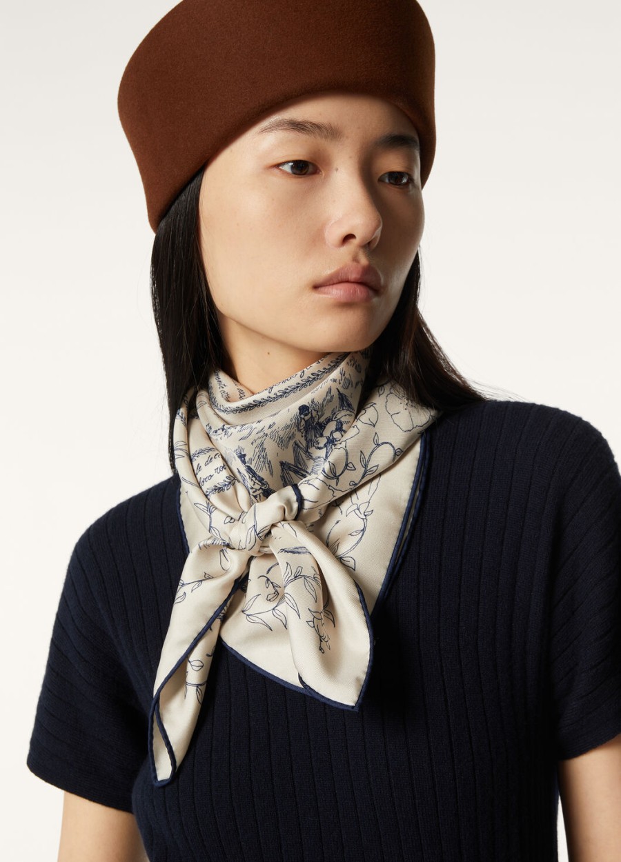 maestri del lino foulard zijde parelmoermarineblauw