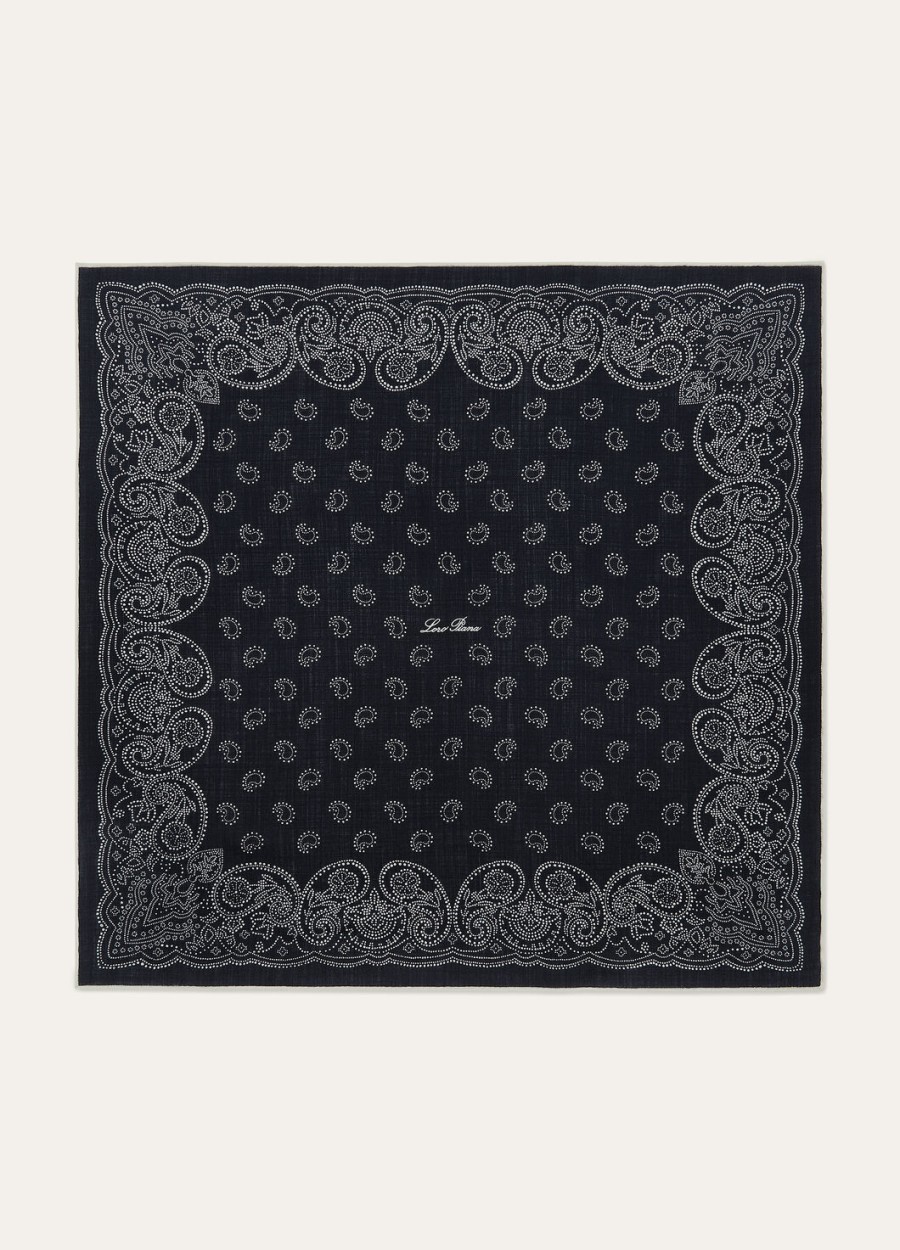marineblauwewitte wollen foulard bandana