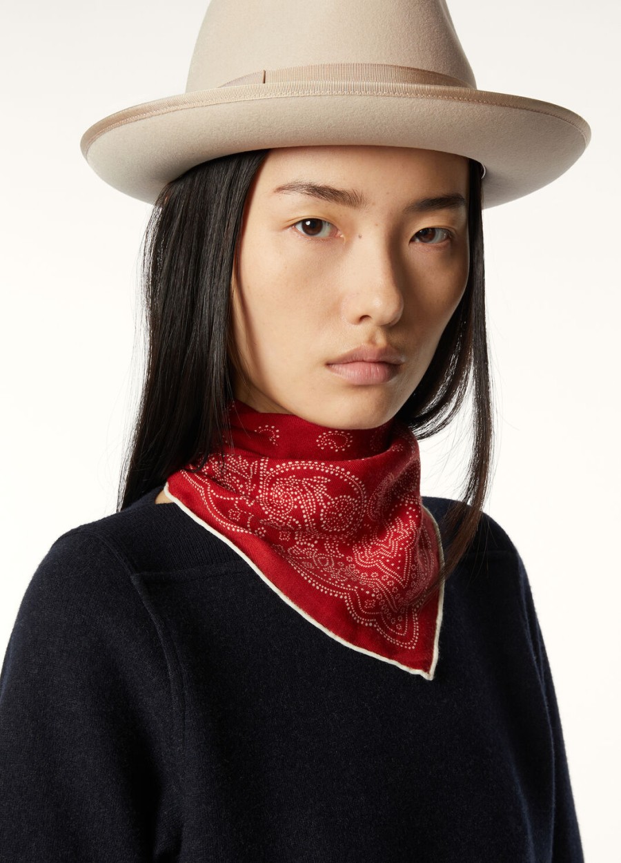roodwit wollen foulard bandana
