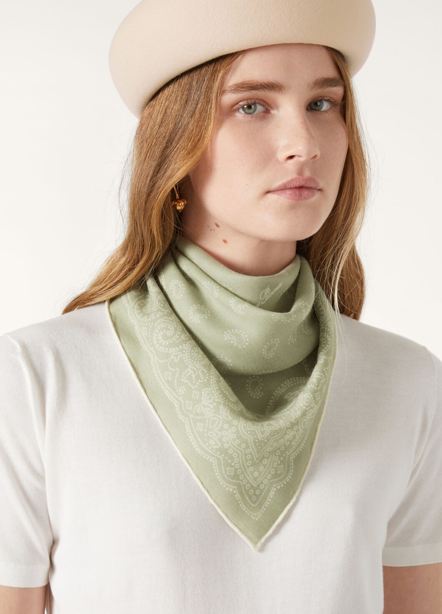 mintgroenewitte wollen foulard bandana