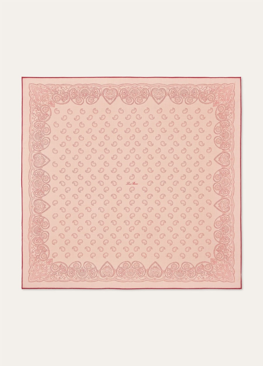 loro piana bandana foulard wol lichtrozerood