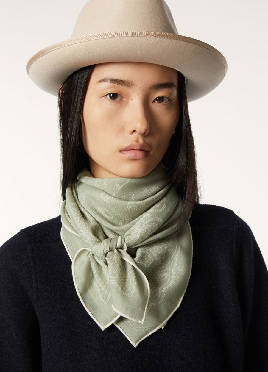 loro piana bandana foulard wol mintgroenwit