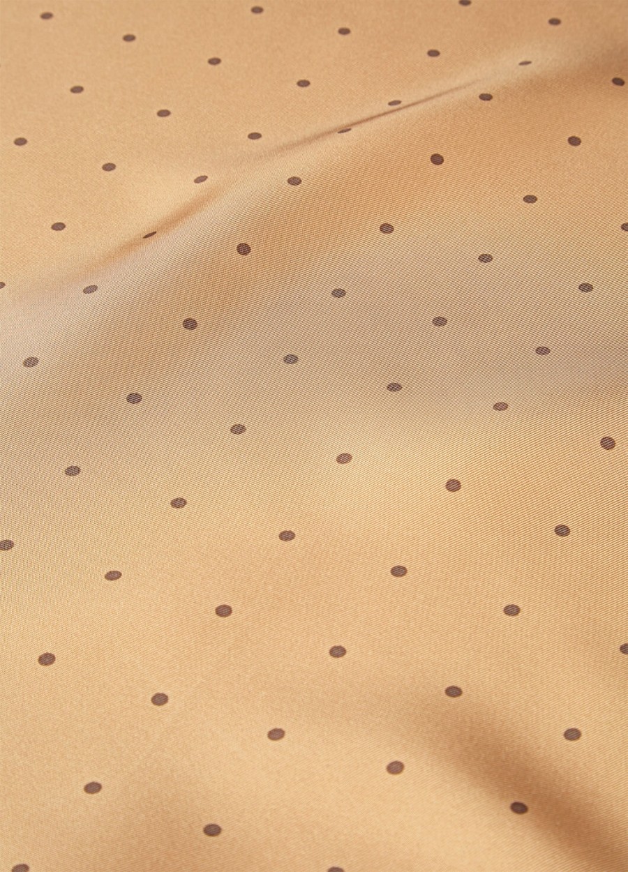 polka dot foulard zijde lotuswortelbruin