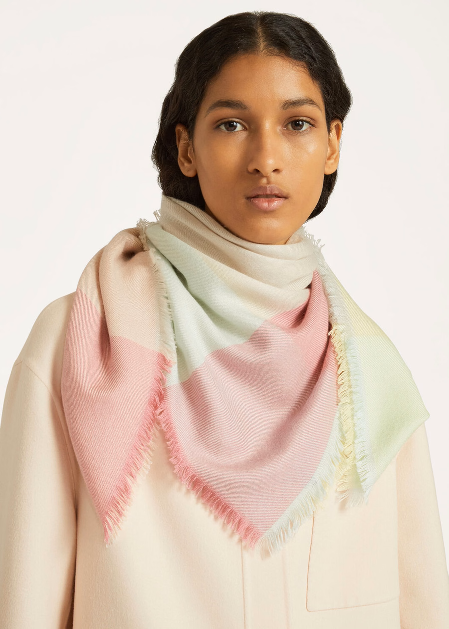 Quadrilatero del Silenzio Zijde Kasjmier Foulard LICHT TRAVERTIJN/LENTINTEN