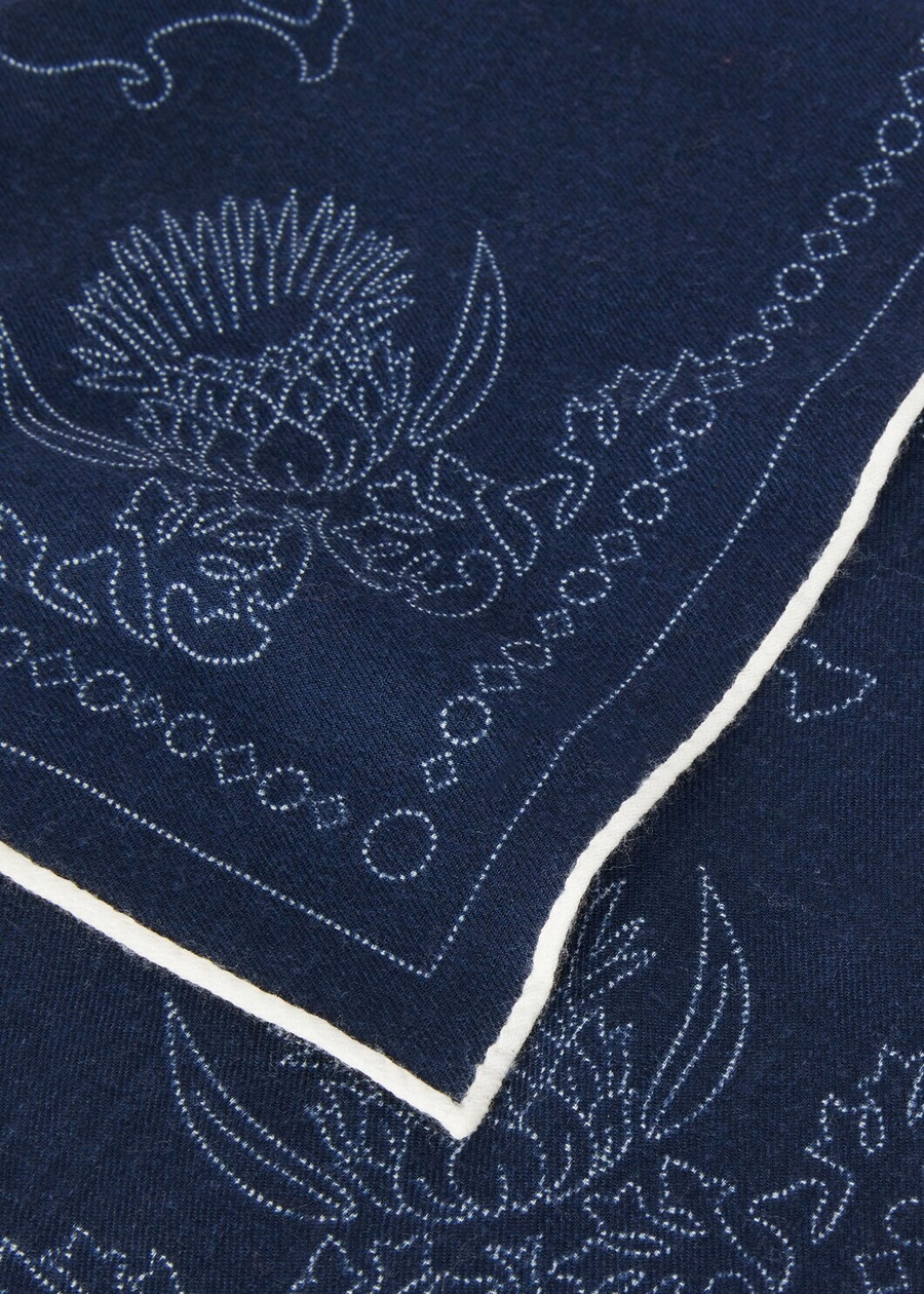 Cardo wollen sjaal Eclipse blauw/wit