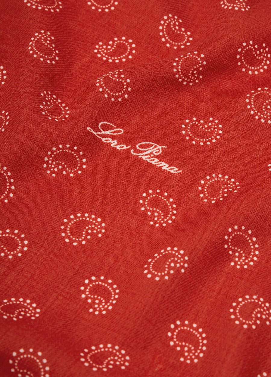 Rood/wit wollen foulard bandana