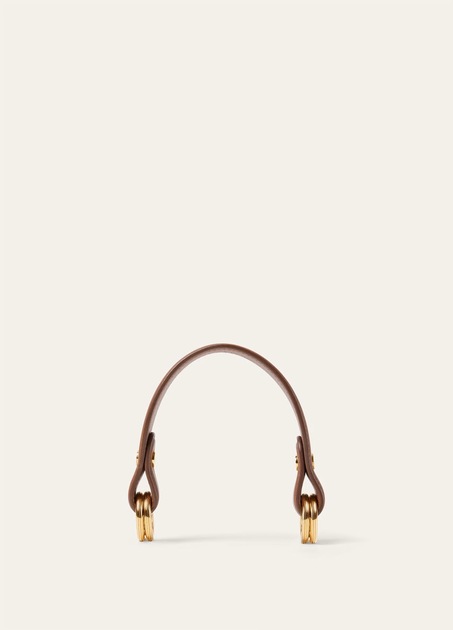 Loro Piana handvat foulard kalfsleer karamel suiker/zon goud