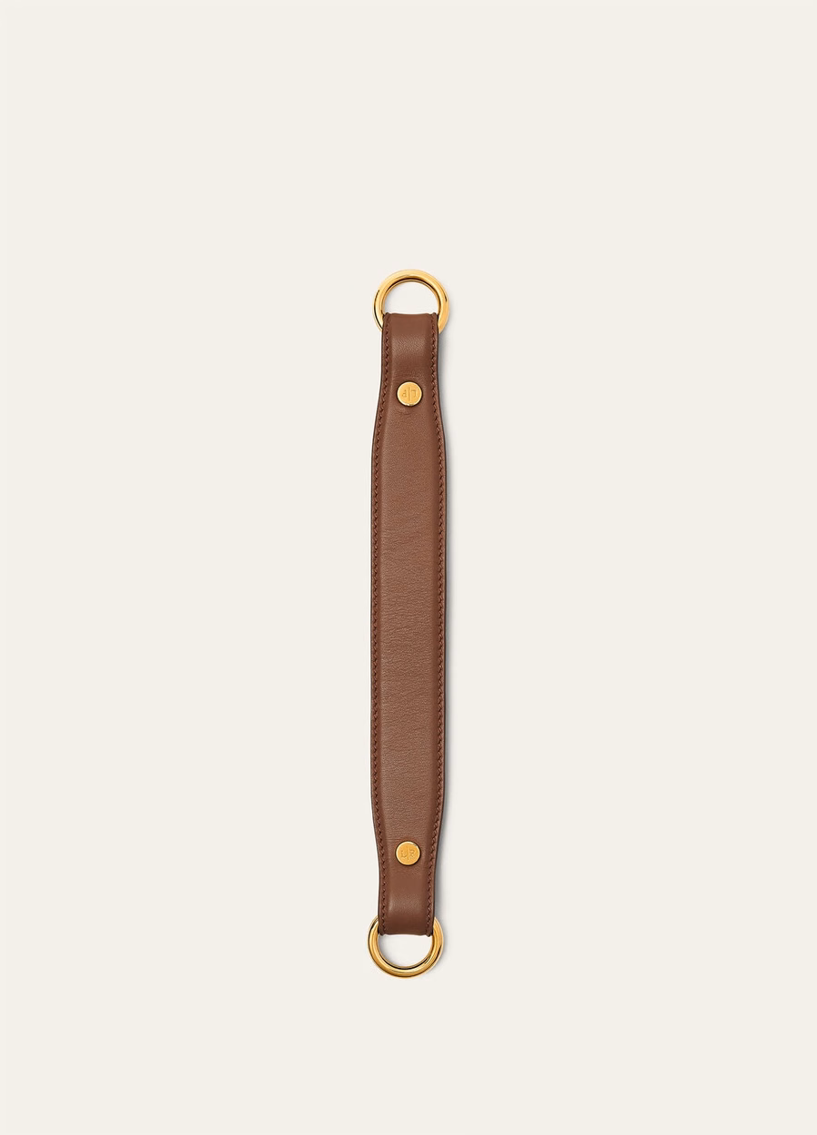 Loro Piana handvat foulard kalfsleer karamel suiker/zon goud