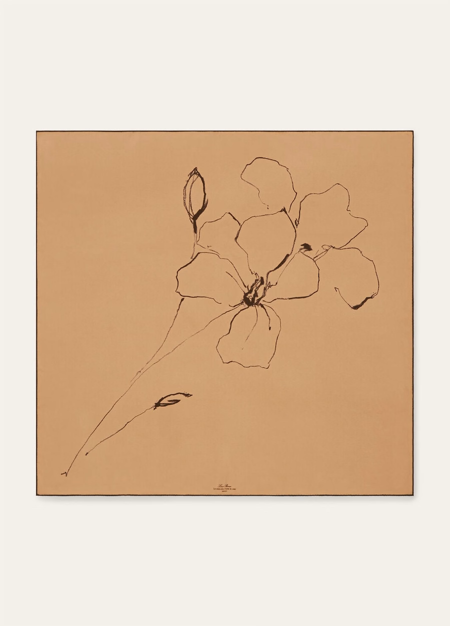 La Linea Del Fiore Di Lino Foulard Zijden Pinnoten/Johannesbroodboon