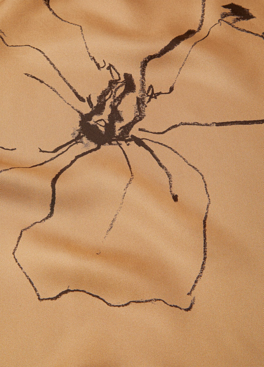 La Linea Del Fiore Di Lino Foulard Zijden Pinnoten/Johannesbroodboon