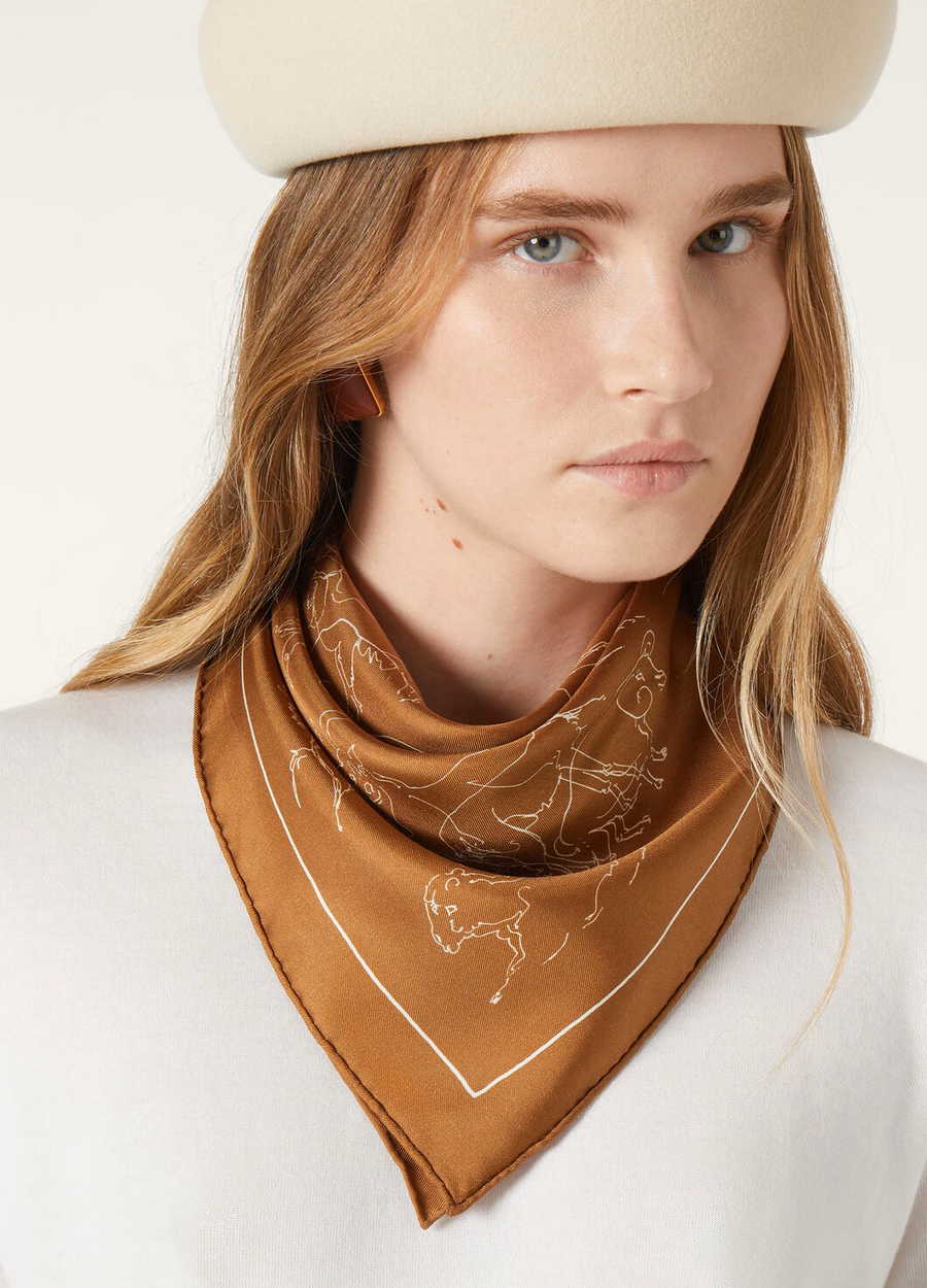 L'Arte Dei Filati Più Pregati Foulard Zijde Brons/Wit