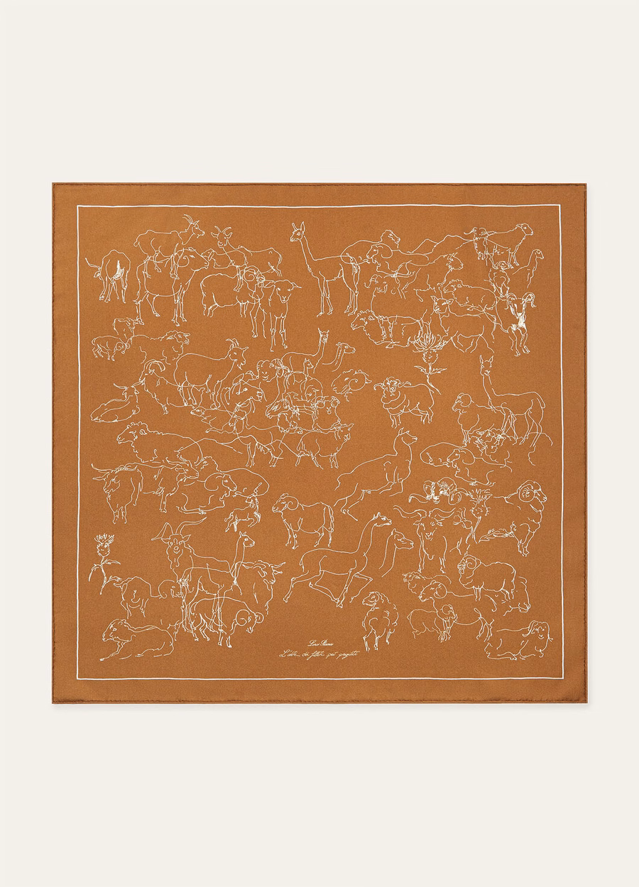 L'Arte Dei Filati Più Pregati Foulard Zijde Brons/Wit