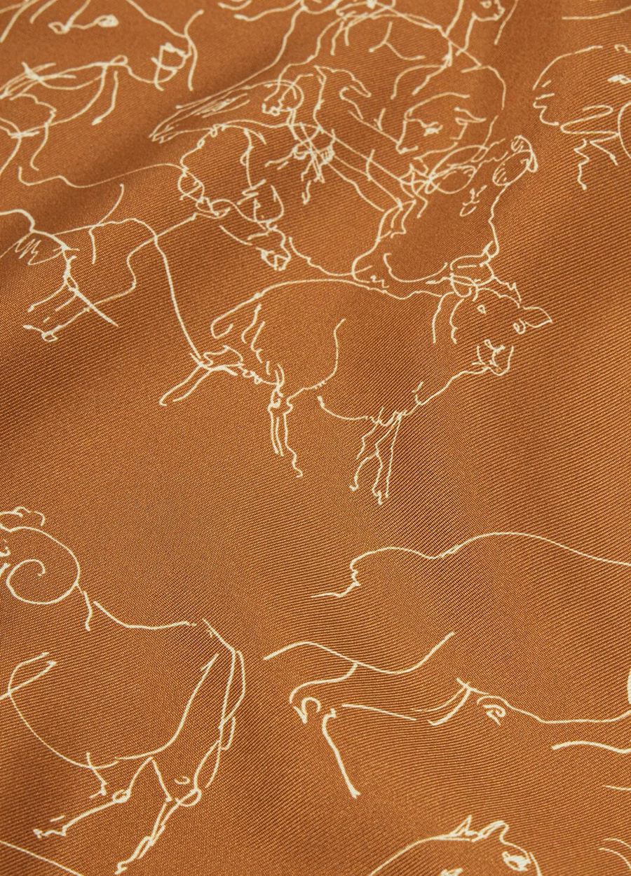 L'Arte Dei Filati Più Pregati Foulard Zijde Brons/Wit