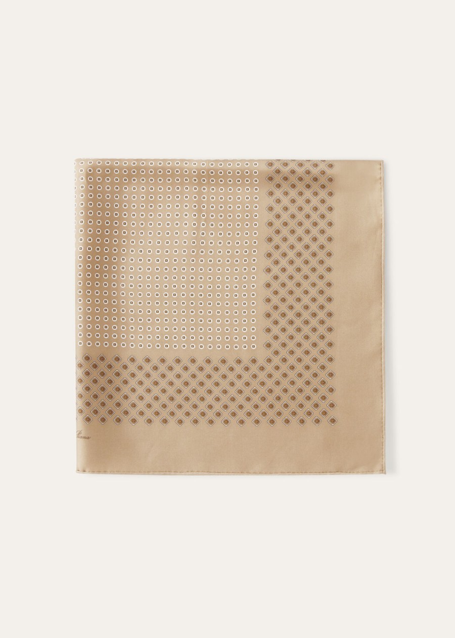 nonay foulard zijde goudkleurig zandhazelnootivoor