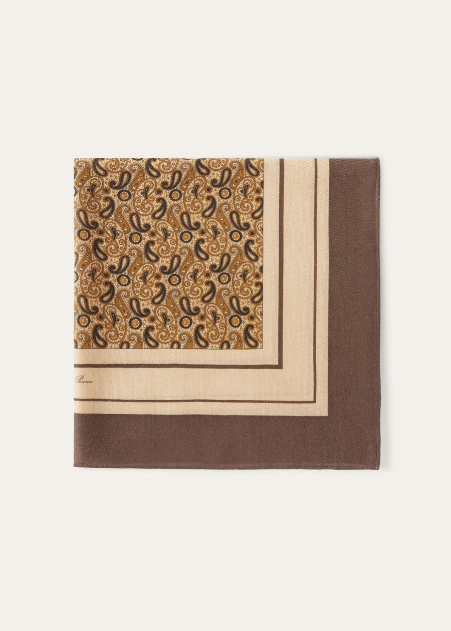 alpenkasjmier zijden foulard in hazelnootchocoladebruinamberkleur