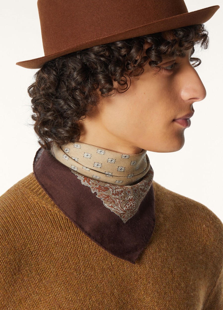 loro piana wollen safari sjaal beigemahonieamber