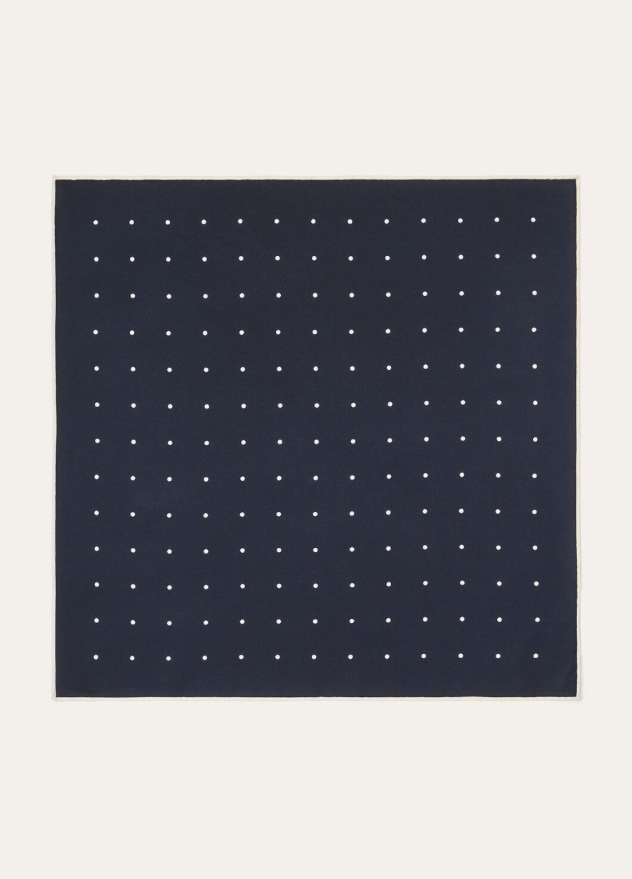 loro piana pois foulard zijde blauw marinewit