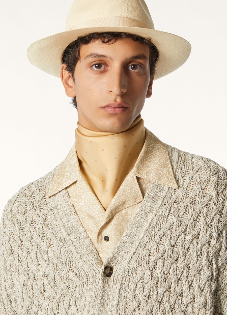loro piana pois foulard zijde melonpangrijze pois