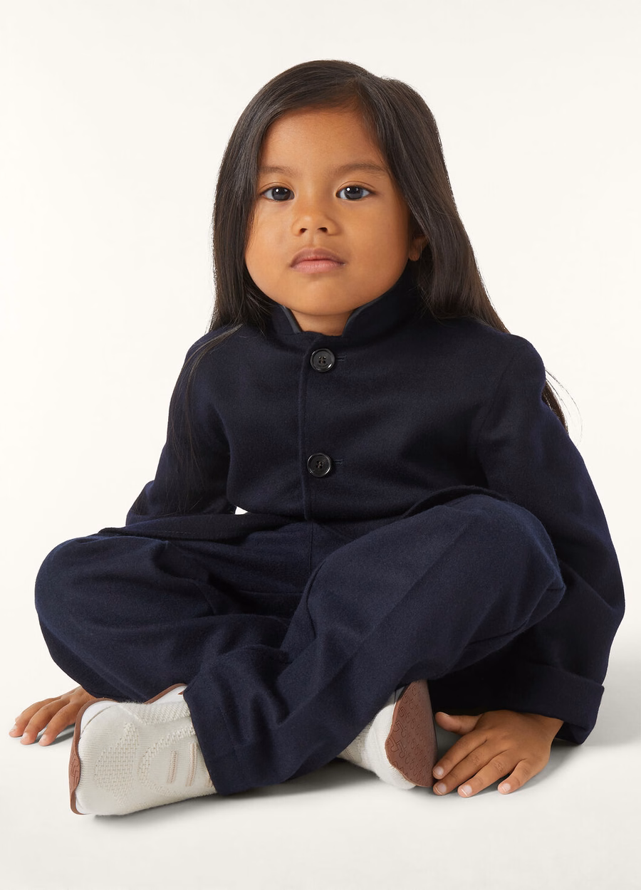 Spagna-jas voor kinderen, kasjmier, marineblauw