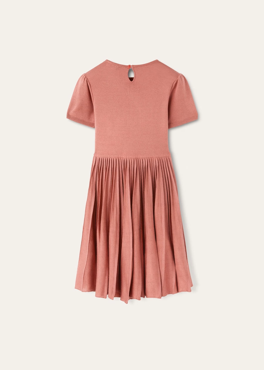Jolie zijden jurk in antieke blushkleur
