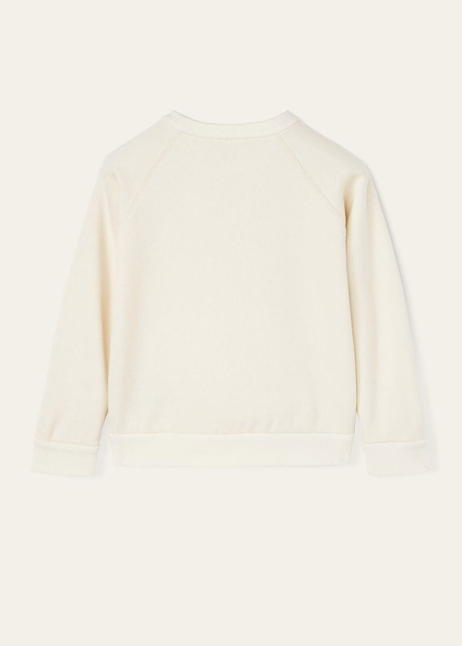 Kinder Whitney Crewneck Katoen Zijde Kasjmier Nougat