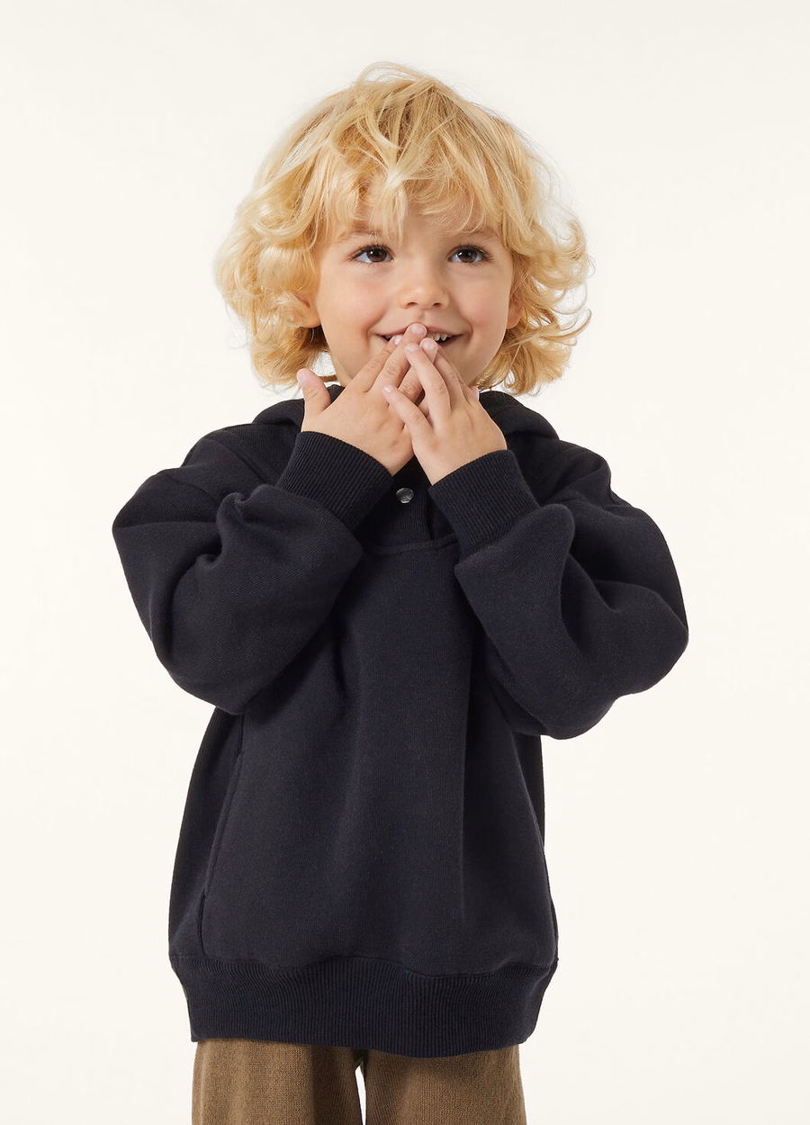 Viera-sweatshirt voor kinderen van katoen, zijde en kasjmier, marineblauw.