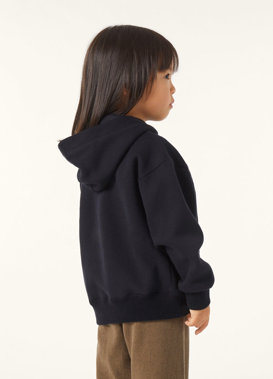 Viera-sweatshirt voor kinderen van katoen, zijde en kasjmier, marineblauw.