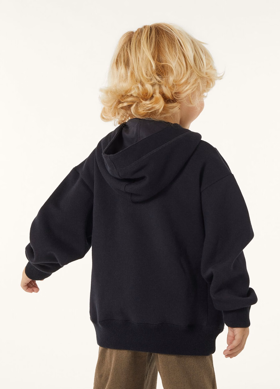 Viera-sweatshirt voor kinderen van katoen, zijde en kasjmier, marineblauw.