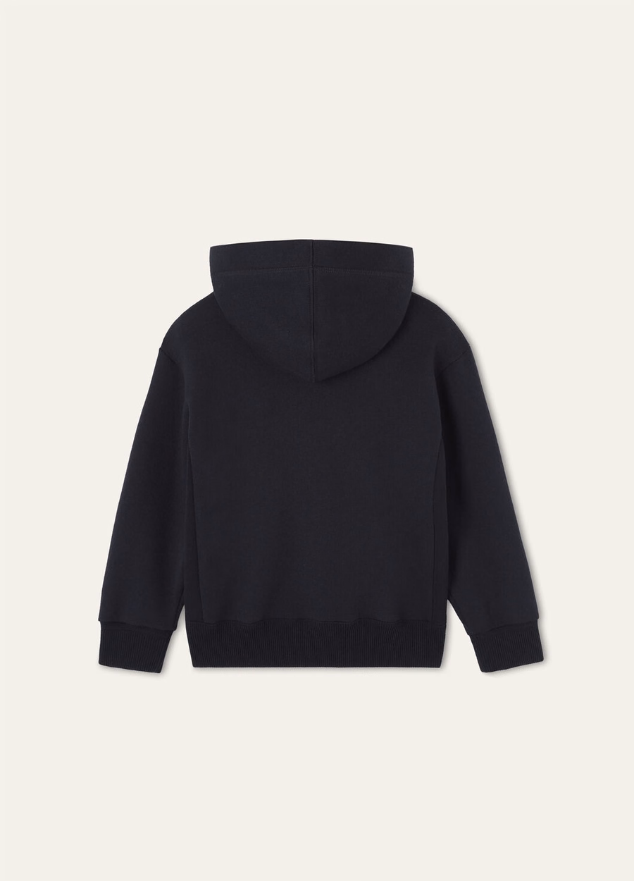 Viera-sweatshirt voor kinderen van katoen, zijde en kasjmier, marineblauw.