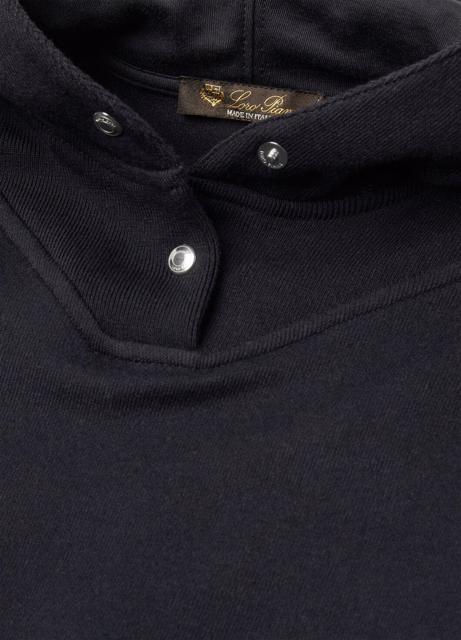 Viera-sweatshirt voor kinderen van katoen, zijde en kasjmier, marineblauw.