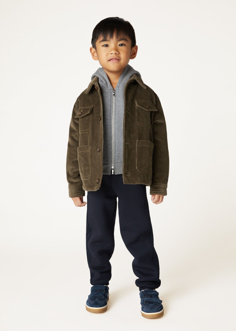 baraggia kinderbroek van katoen en kasjmier marineblauw
